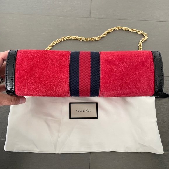 Gucci Ophidia Chain Shoulder Bag Suede Medium - Picture 10 of 10